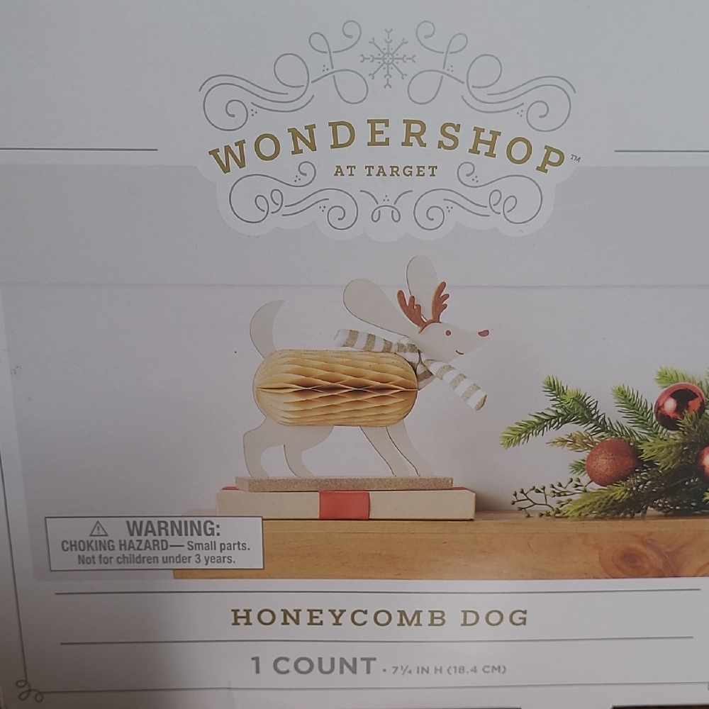 New in box! Wondershop Festive Set of 2 Honeycomb Dogs